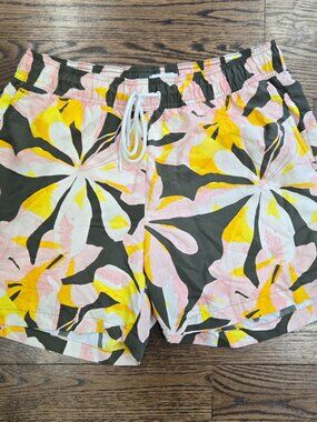 Mode of One Tropical Swim Trunks Men's Large Floral Swim Shorts Lined